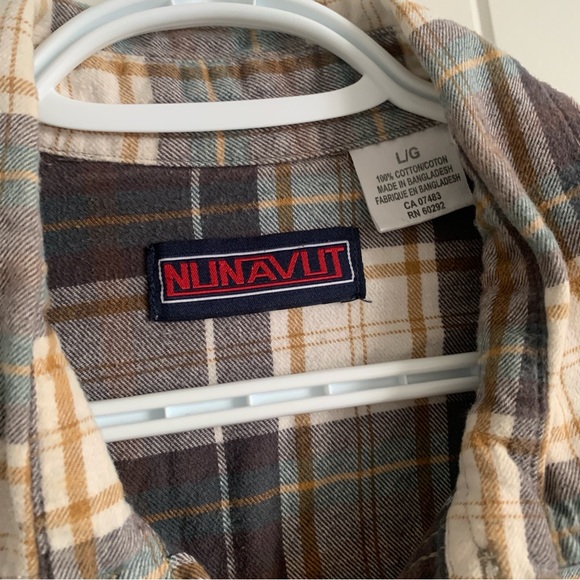 Flannel plaid men’s size L long sleeve snap shirt western grunge cabin core - Picture 3 of 4